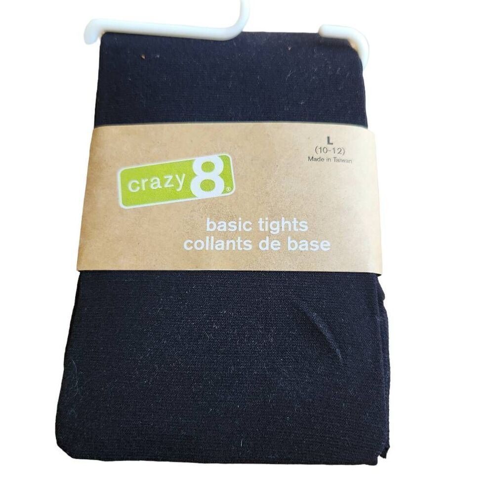 Girls Black Basic Footed Tights NWT Crazy 8 Large 10/12